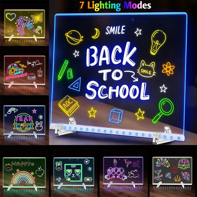 Panneau lumineux effaçable – Créez des messages magiques en 7 couleurs