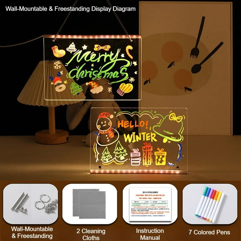 Panneau lumineux effaçable – Créez des messages magiques en 7 couleurs